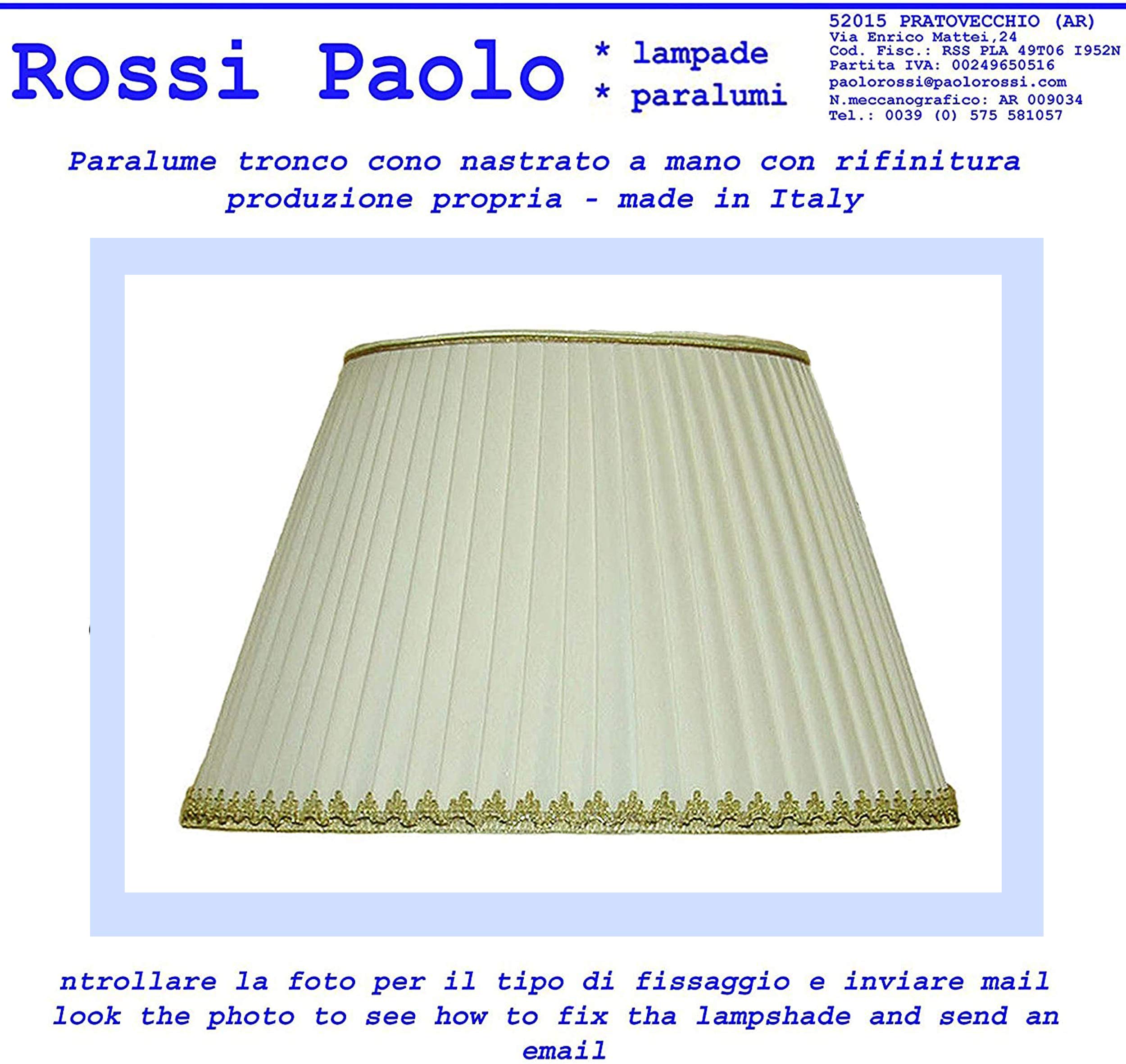 Paralume In Tessuto Ignífugo Made In Italy - Tronco Cono, Diametro 35 Cm, Certificato Antifiamma - Foto 10