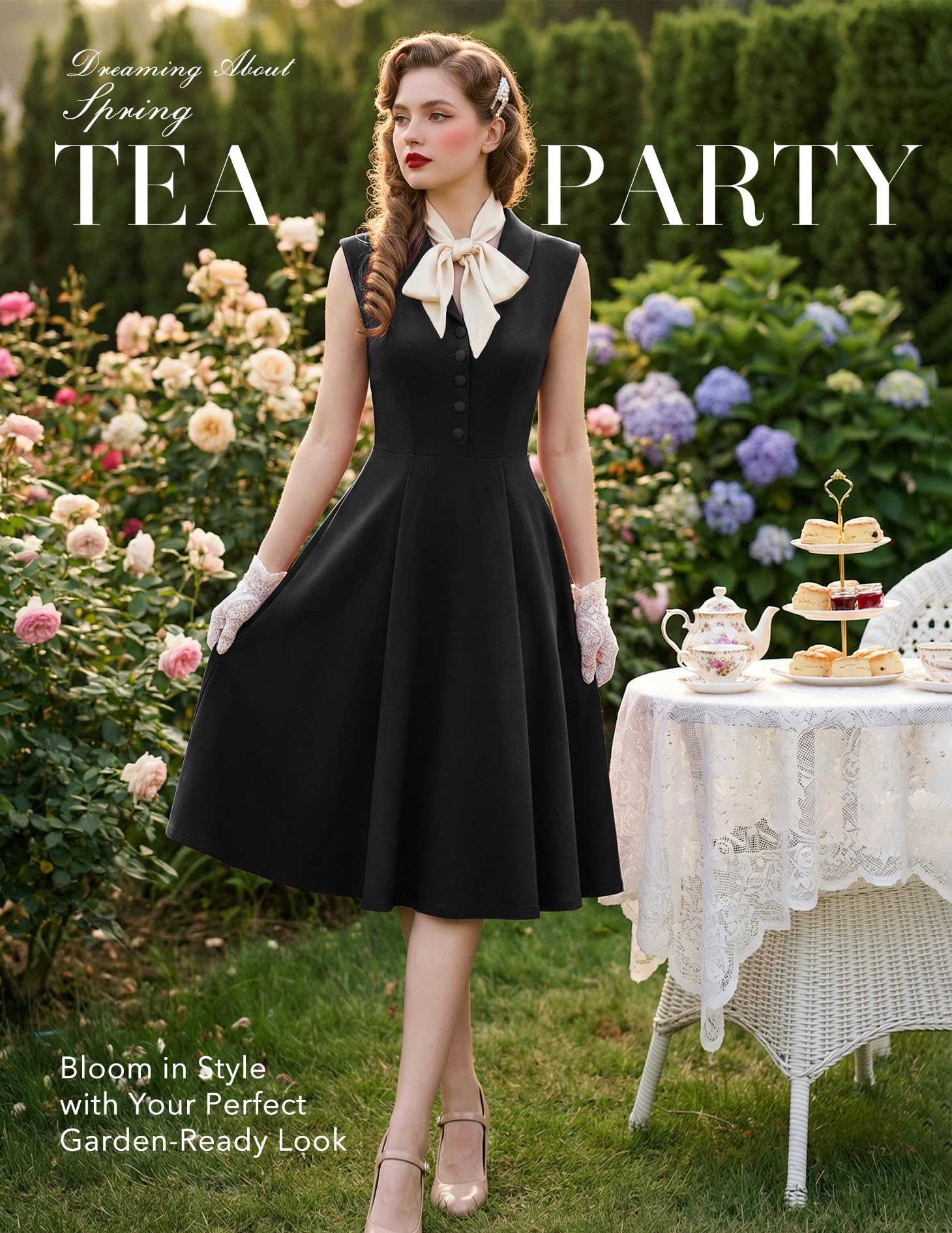 Berylove Vintage anni '50 Midi abiti da cocktail per le donne matrimonio