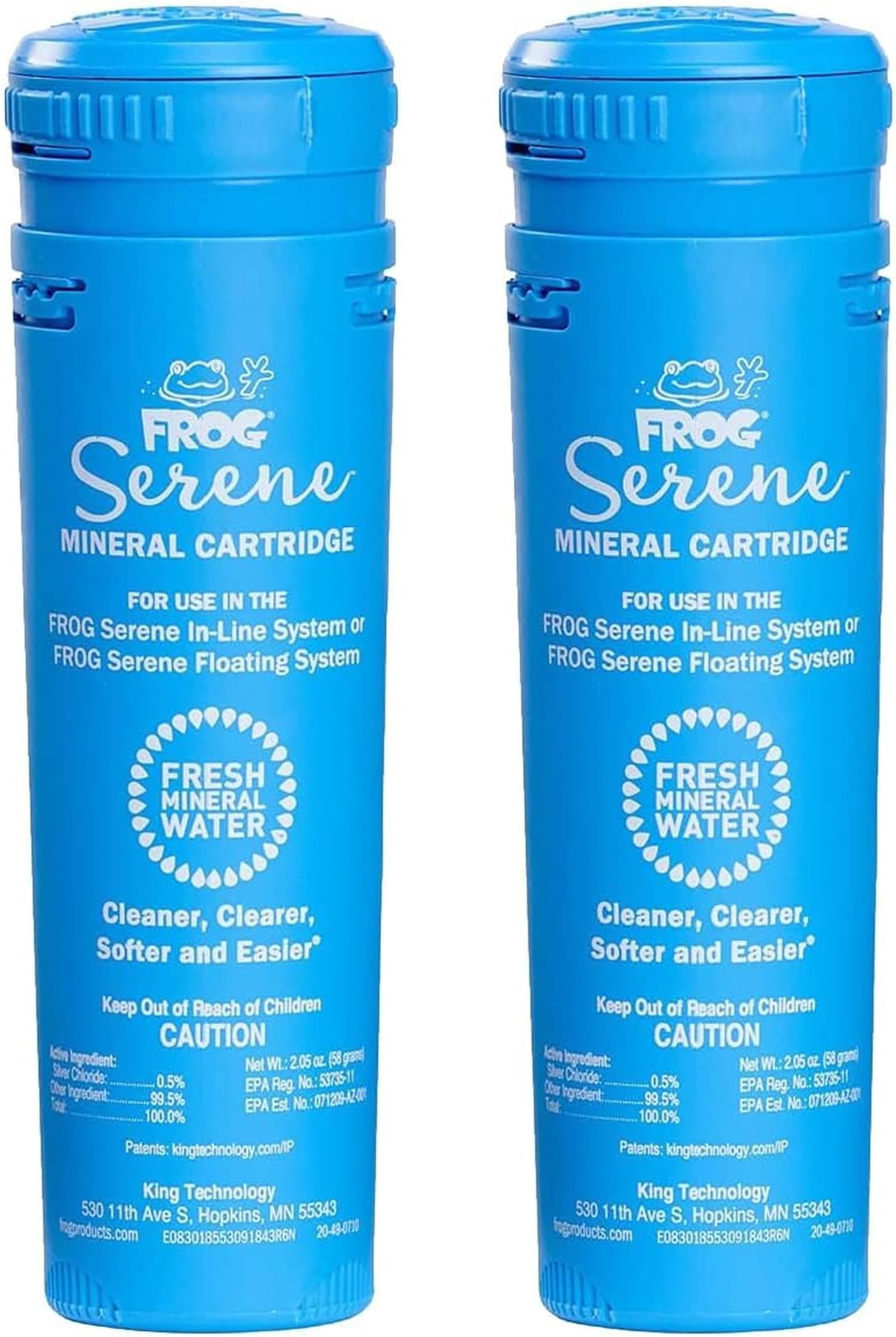FROG Serene Replacement Mineral Cartridges for use with Hot Tub FROG Serene Floating Sanitizing System - Prefilled for Quick & Easy Hot Tub Maintenance - 2 Pack