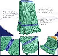 Vista 3 de Paquete de 6 cabezales de trapeador de algodón con extremo de bucle pesado, cabezal de trapeador de alta resistencia, repuestos comerciales, cabezal