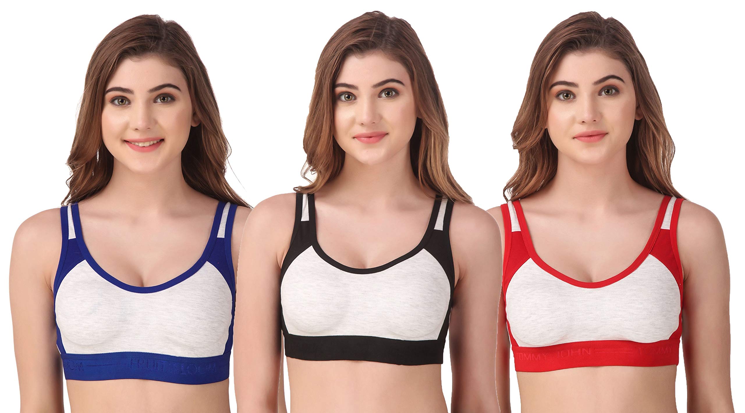 Blue,Black and Red Colour Sport Bra-image-22
