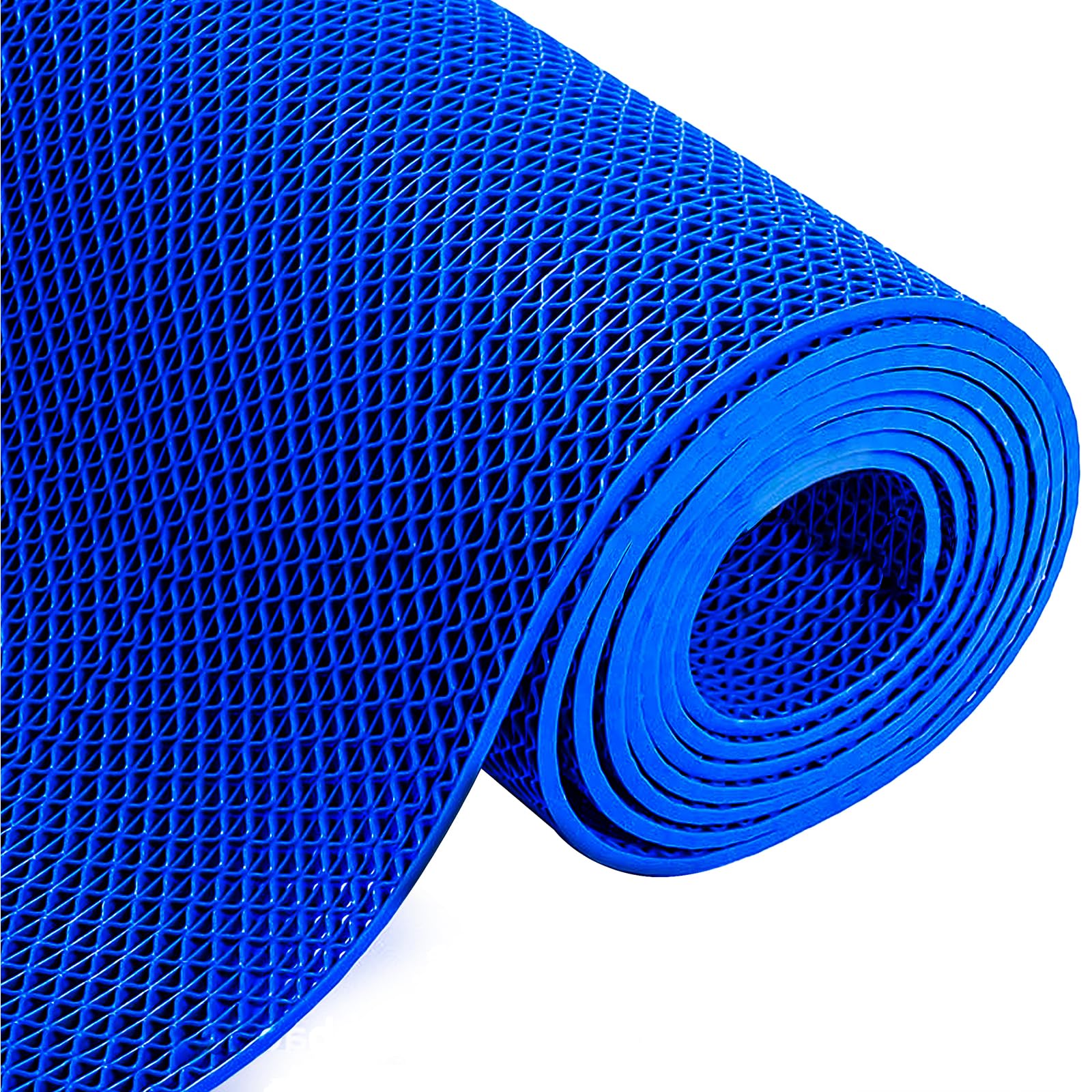 Drainage Mat 3x16 Ft 0.22” Thick PVC Commercial Floor Mat Non Slip Pool Mat S-Shaped Shower Floor Heavy Duty Roll for Wet Area Kitchen Hotels Bars