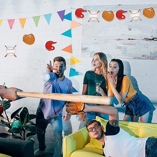 Miniatura 3 de Gejoy 90 recortes de papel de béisbol para decoración de fiestas temáticas de béisbol, 3 estilos y 4.7 pulgadas de largo