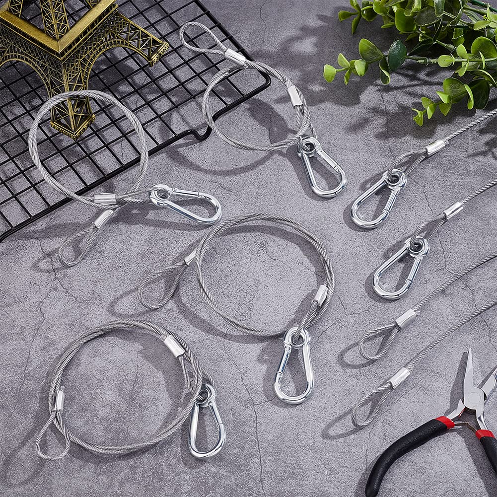 UNICRAFTALE 8Pcs 2 Sizes Safety Cables for Stage Lights 600~780mm Stainless Steel Safety Cable Heavy Duty Safety Cable for DJ Stage Lighting Par Light Moving Head Light