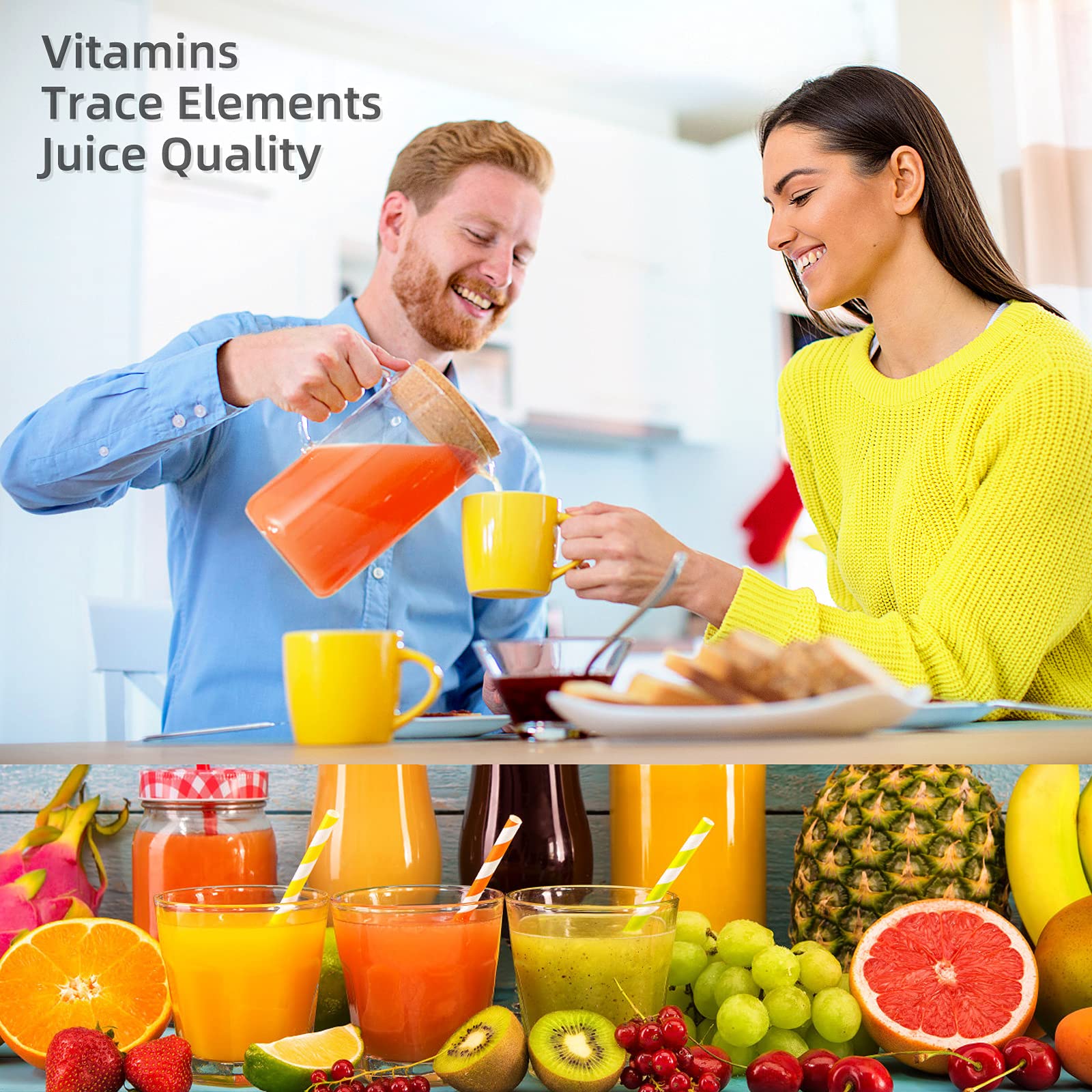 Gdrtwwh Slow Juicer Entsafter Aufsatz für KitchenAid Standmixer, zum Entsaften von Gemüse und Obst