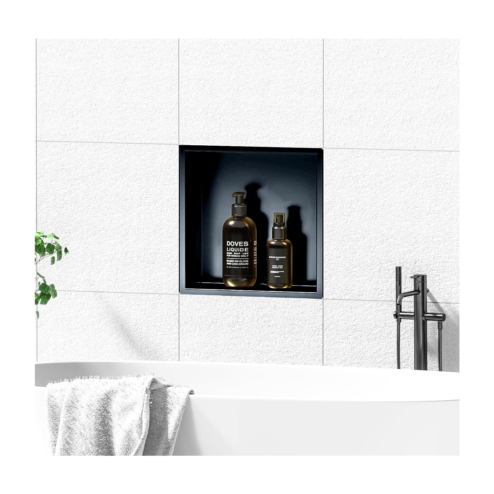 Niche de douche en acier inoxydable brossé haut de gamme gris
