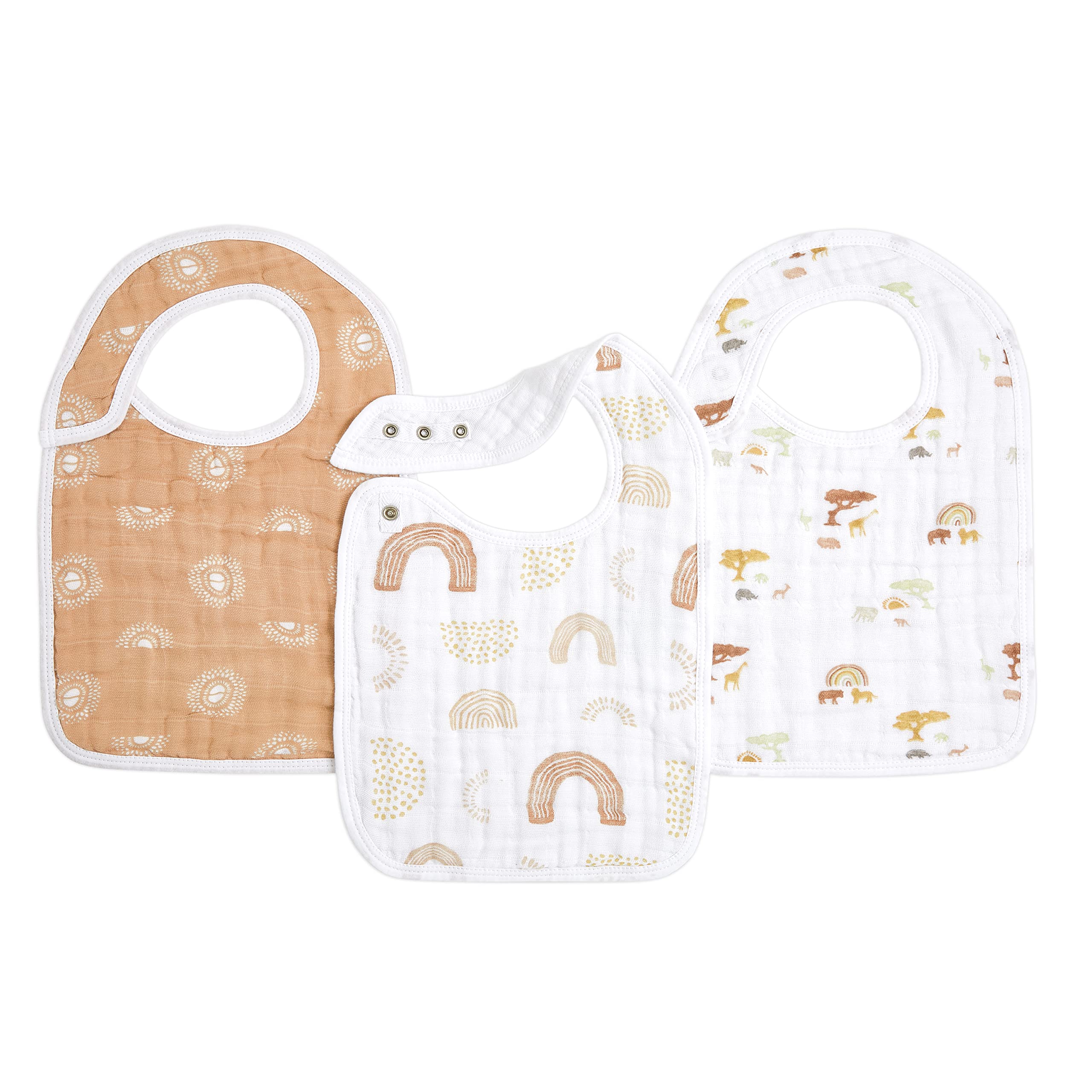 Aden + Anais Baby-Lätzchen 3er Pack - Superweiche Musselin-Lätzchen Mit Druckknöpfen