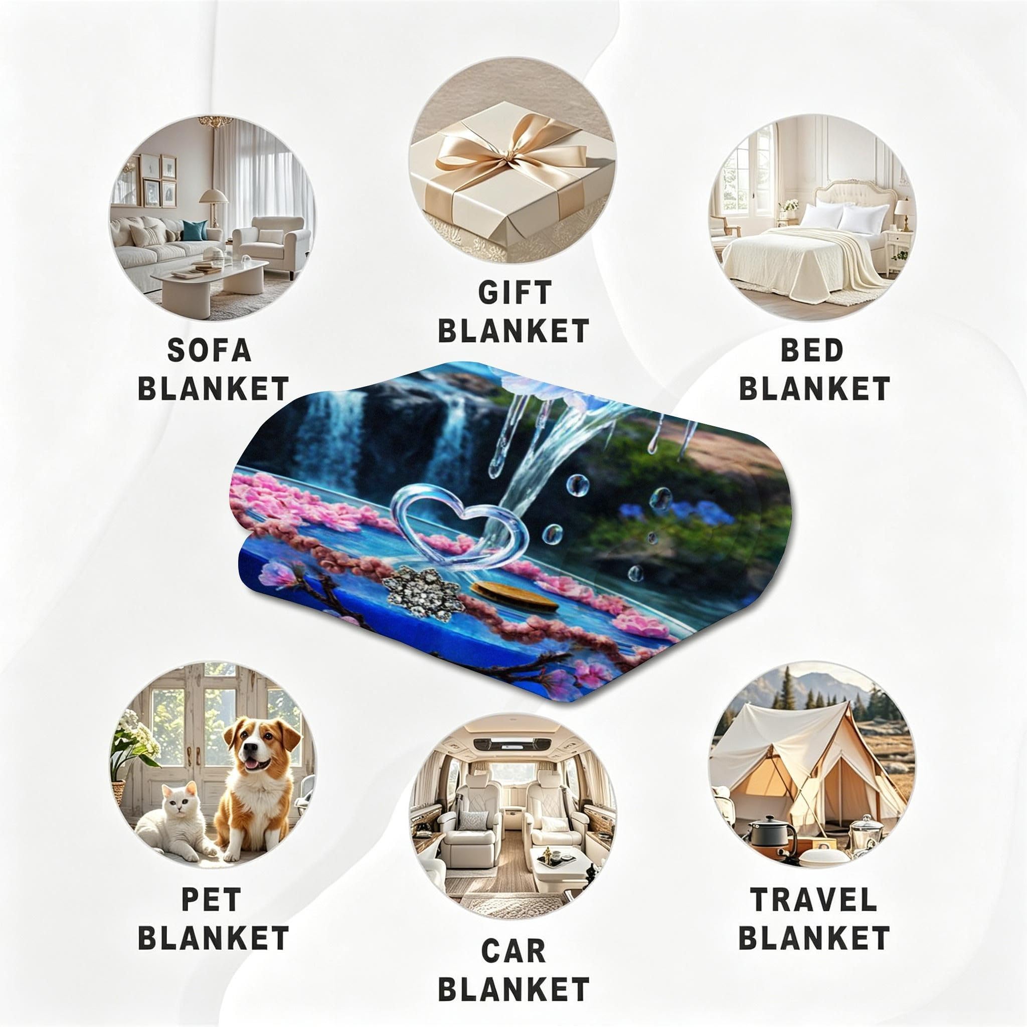Coperta Pile Matrimoniale 240x260 cm Quadro Blu, Coperta XXL Super Morbida Multiuso Come Copriletto o Plaid da Salotto, Calda e Leggera, Protezione dal Freddo, AW6264