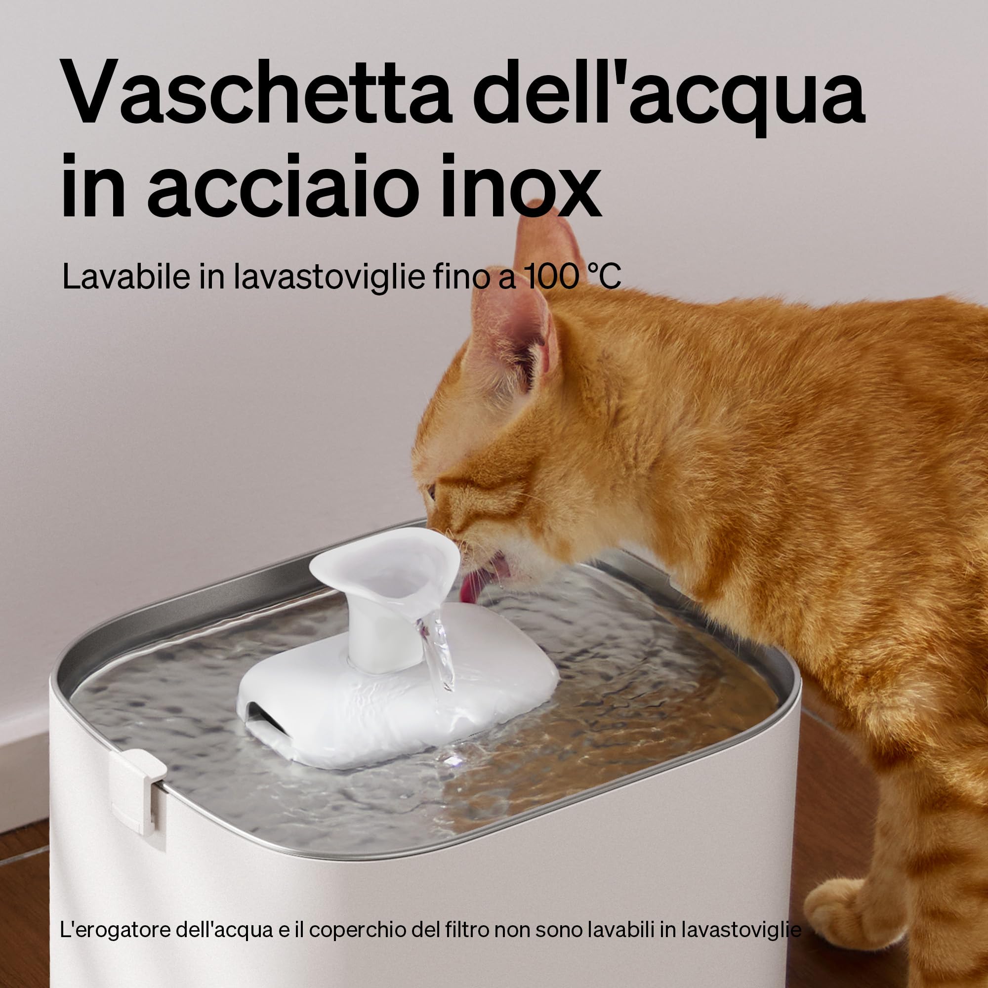 PETLIBRO Fontanella per Gatti, Dockstream 2 Fontana per Gatti Intelligente con App, Dispenser Acqua Gatto 3L, Distributore Acqua Cani da Interno Acciaio inox con Wi-Fi 5 GHz, Abbeveratoio per Gatto