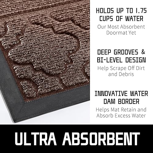 Miniatura 4 de Yimobra Tapete de bienvenida para exteriores, resistente y duradero, para entrada del hogar, garaje y jardín, exterior, antideslizante, resistente a