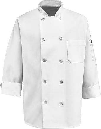Chef Designs Unisex Adult Chef Designs Men's Ten Pearl Button Chef Coat