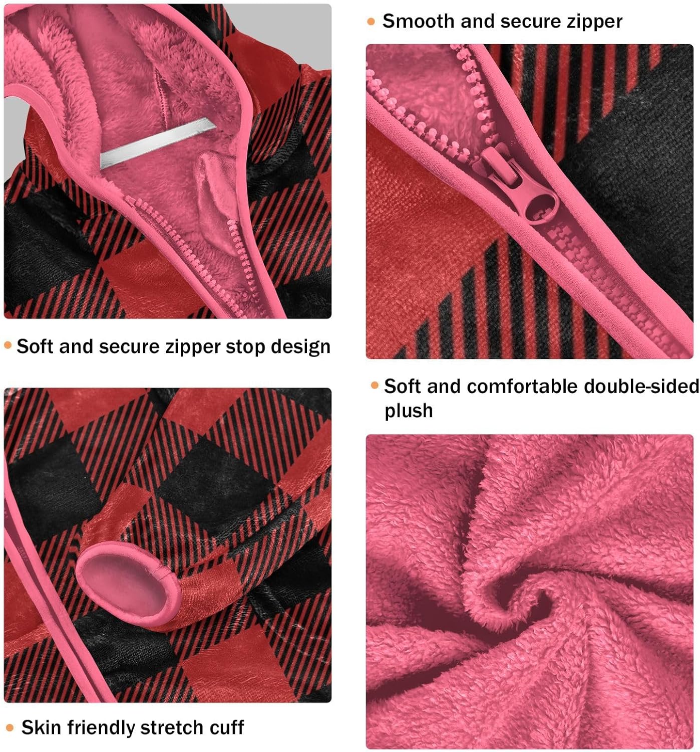 GuoChe Black Red Plaid Classic Baby Boy Sherpa Jacket