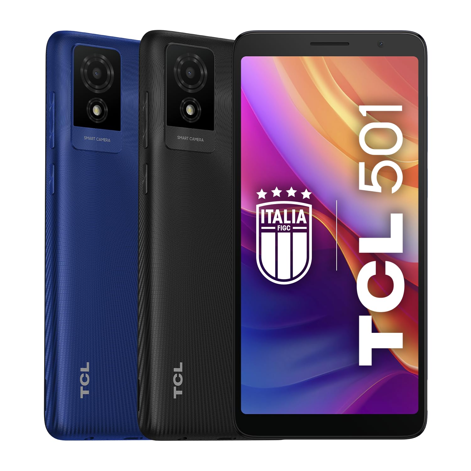 TCL 501 - Smartphone 4G 32GB, 2GB RAM, Display 6" qHD, Android 14 Go Edition, Fotocamera 5Mp, Batteria 3000 mAh, Dual Sim, Memoria espandibile 1TB, caricabatterie + cavo USB-C aggiuntivo, Dark Grey