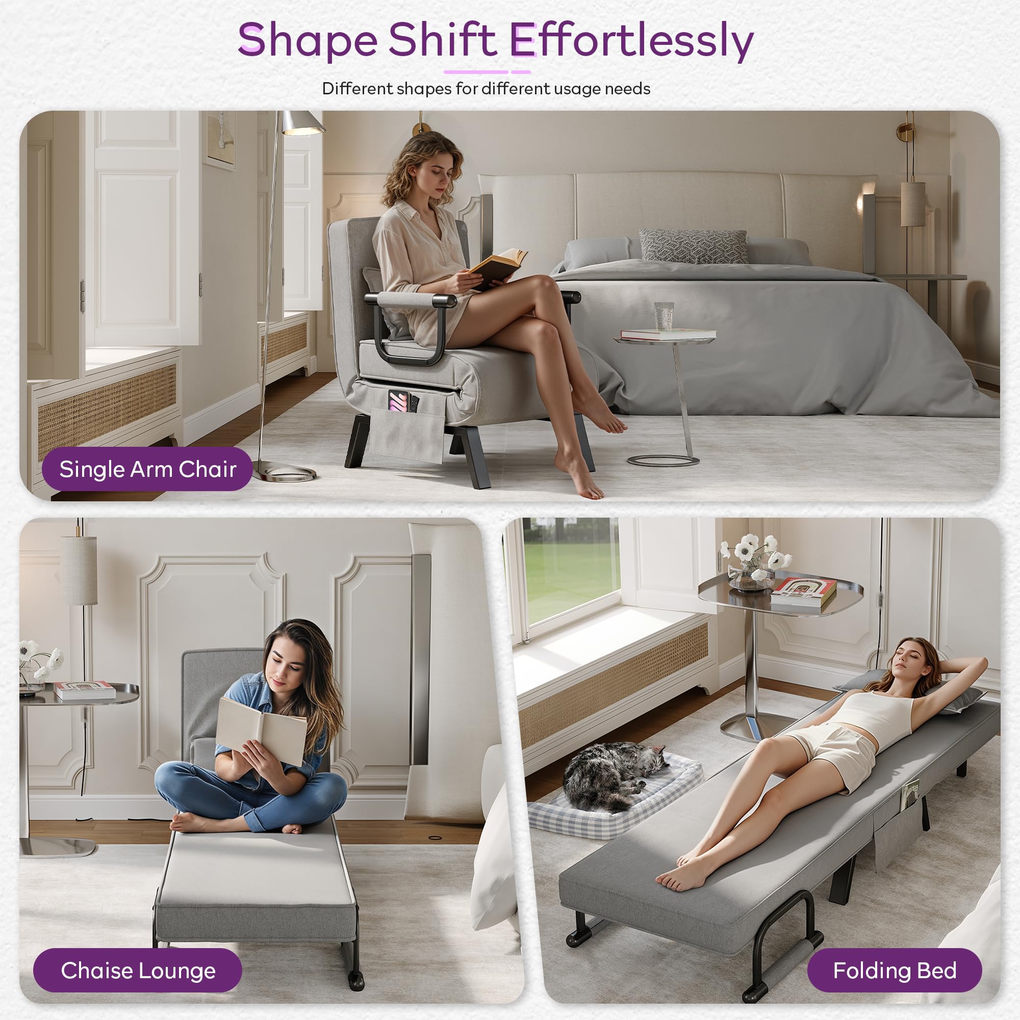 Amazon.com: TYBOATLE Sleep Chair Bed, Sleeper Chair, Small Folding