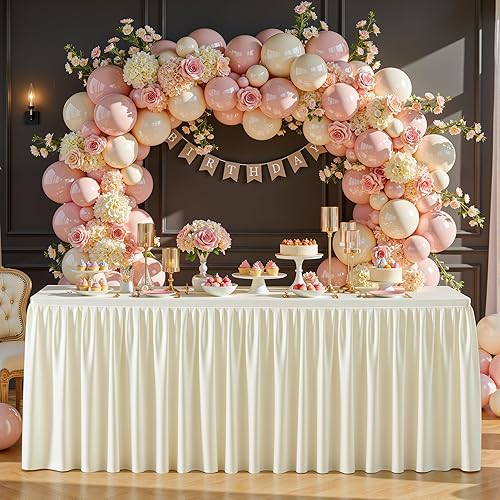 Miniatura 62 de Wish Care Paquete de 2 manteles rectangulares negros para mesas de 6 pies, manteles ajustables de poliéster elásticos 6T para fiestas, bodas, ferias