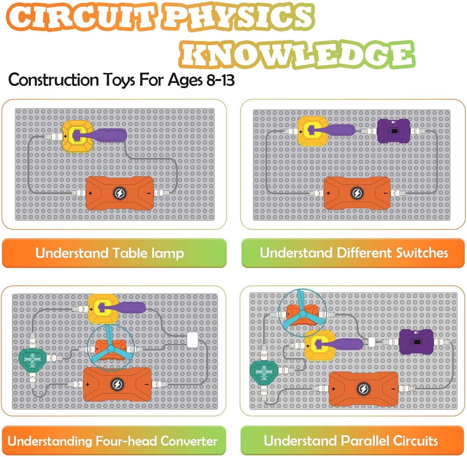 STEM Toys for Ages 8-13, 2-in-1 Physics Science Kit & Building Set, 218 Pcs Circuit Board for Kids with 20+ Experiments & DIY 19 3D Car Model Kits, Educational Engineering Gift for Boys and Girls