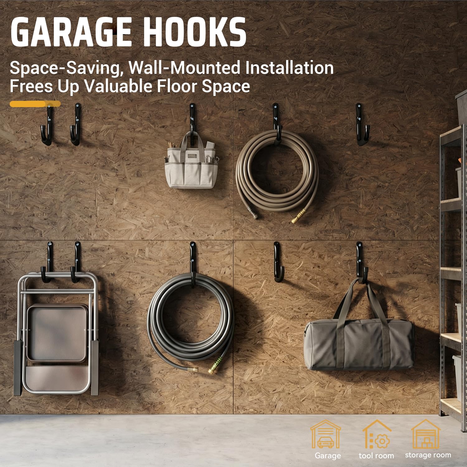 Amazon.com: Yisunnan Garage Storage Hooks, Heavy Duty J Wall