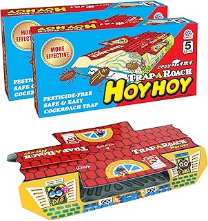 Hoy Hoy Cockroach Killer Roach Bait Glue Traps - 5 Count Indoor Sticky Hygienic Stations Made in Japan (10 Count)