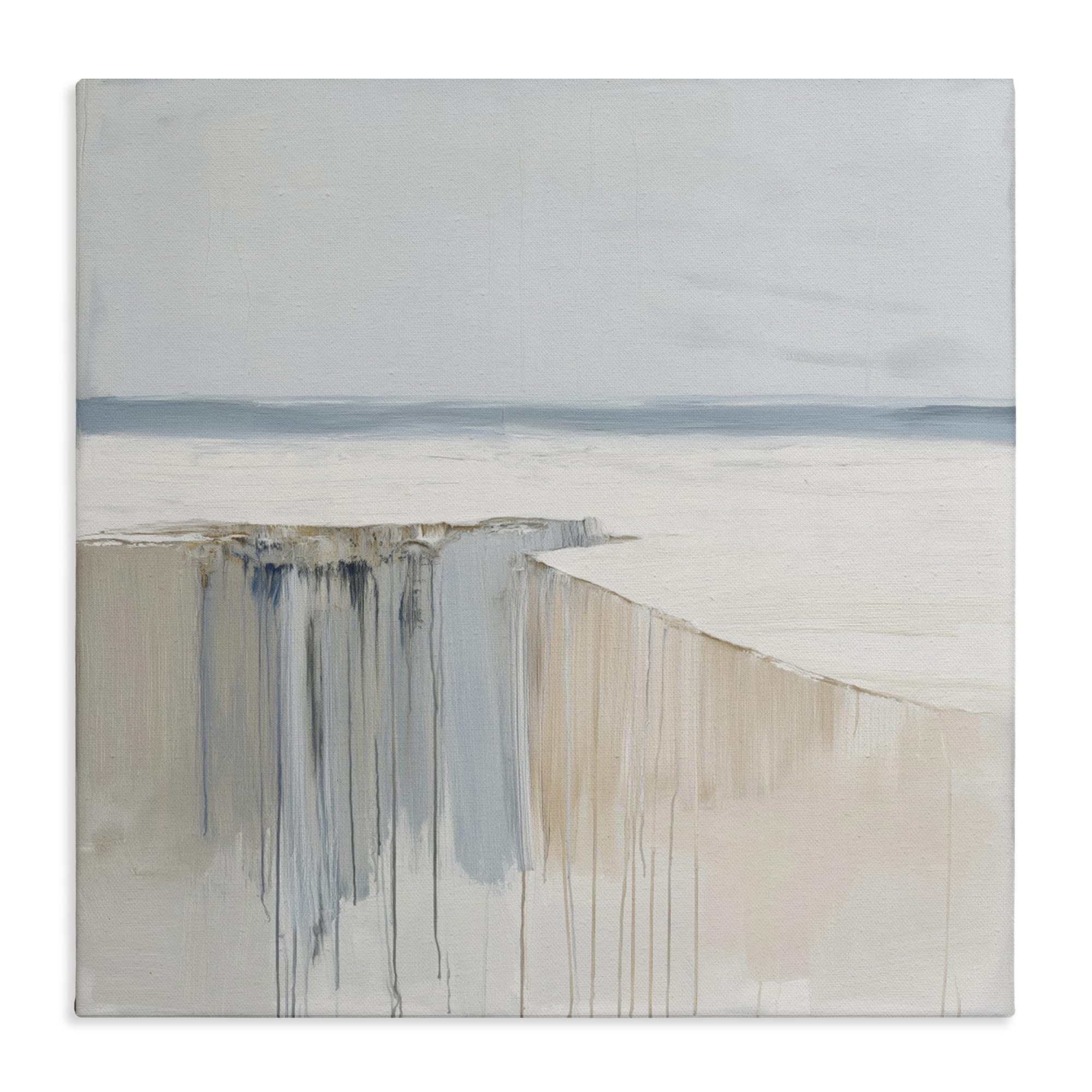 Stupell Industries Neutral Calmscape Flowing Horizon Neutral Abstract Landscape, 30 X 30 Inch Canvas Wall Art