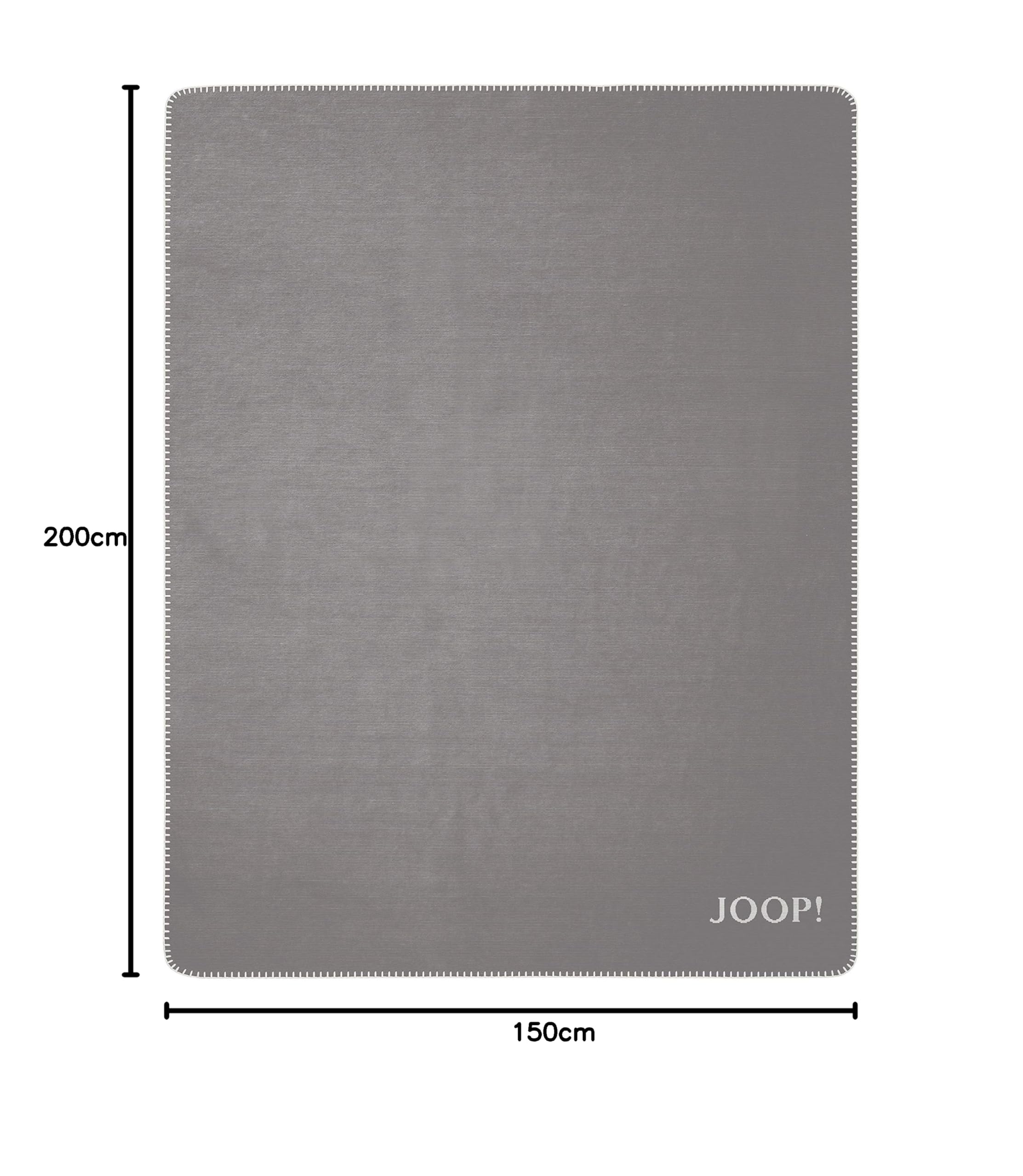 Joop!® Melange-Doubleface I flauschig-weiche Kuscheldecke Graphit-Ecru I Wohndecke aus Baumwoll-Mischgewebe in Melange-Optik I Tagesdecke 150x200cm | nachhaltig produziert in Deutschland I Öko-Tex