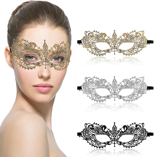 Venezianische Maske Mit Spitzenschleier – Augenma Produktbild-Vorschau 2