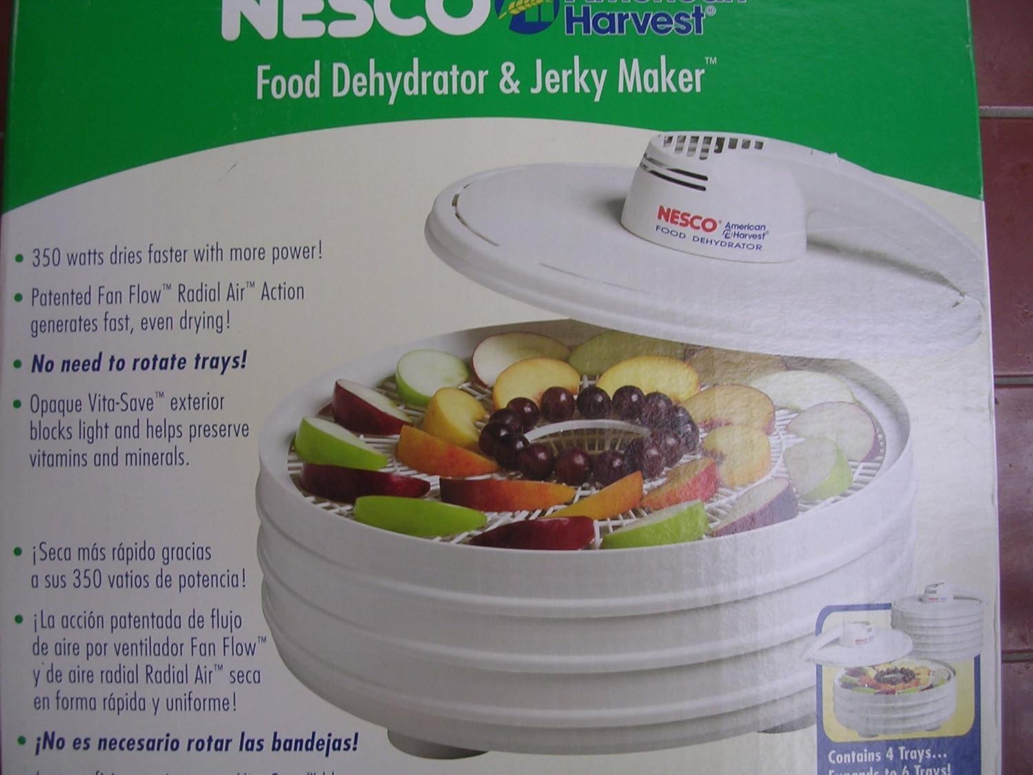 Food Dehydrator & Jerky Maker ; 350 Watts, No need to
