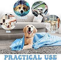 Vista 7 de Peryiter 8 toallas de secado para perros a granel de 55 x 28 pulgadas, toallas de baño absorbentes de microfibra para perros, toallas de baño de Azul