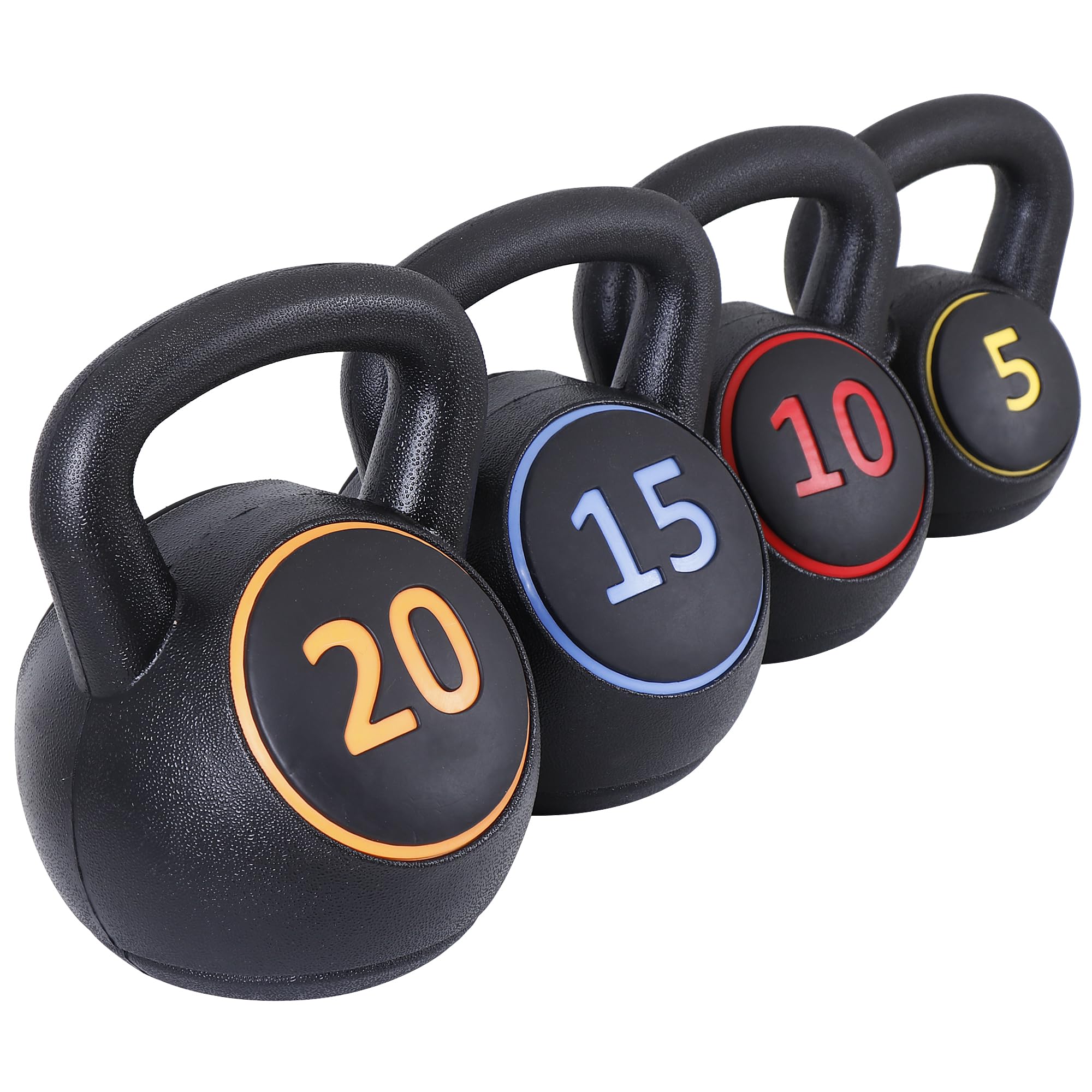 Smartxchoices Kettlebell Sets Kettle Grip strength training kettlebells, Set of 4 Kettle Bells Weights 5lb, 10lb, 15lb,20lb, Home Workout Equipment Home Gym Exercise Fitness