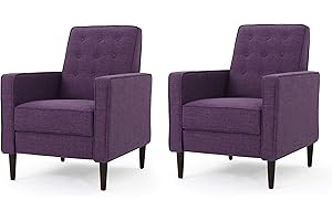 GDFStudio Christopher Knight Home Mervynn Mid-Century Modern Fabric Recliners, 2-Pcs Set (Muted...