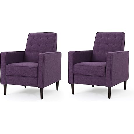GDFStudio Christopher Knight Home Mervynn Mid-Century Modern Fabric Recliners, 2-Pcs Set (Muted...
