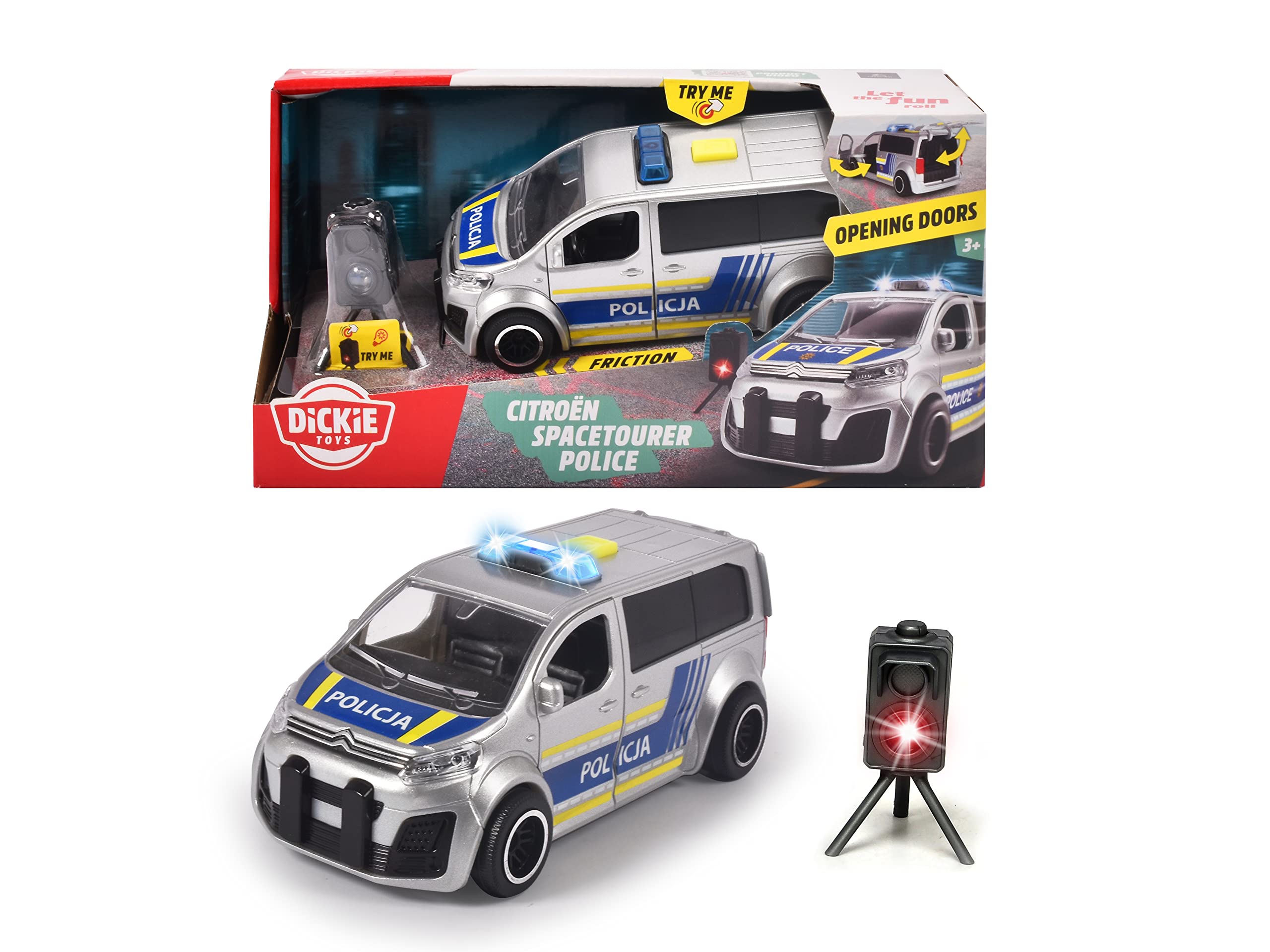Dickie 203713015026 SOS Citroën Polizei, polnische Ausführung, Geschwindigkeitskontrolle, Radar,15 cm