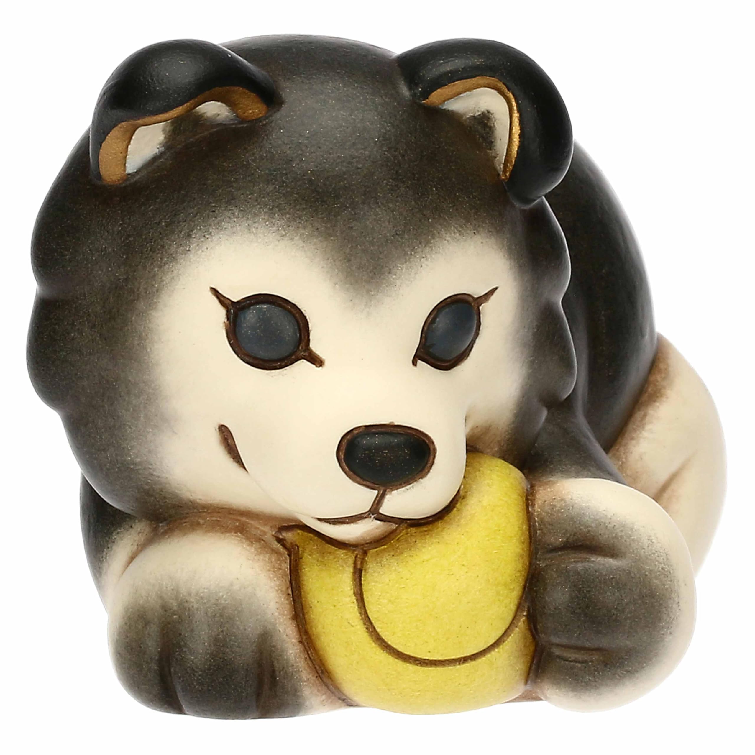 THUN - Husky Polo con pallina in ceramica, piccolo - Thunland - 6,4x10,3x6,6 cm