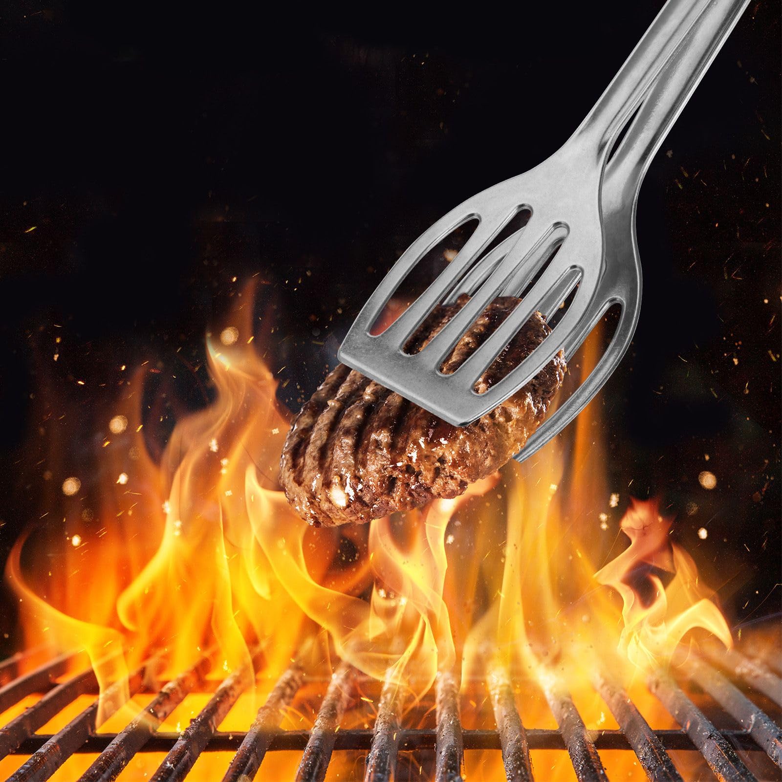 Westmark 2 Doppel-Pfannenwender/Grillzange Duetto – 2 in 1 Pfannenwender und Grillwender, zum Greifen und Wenden, Länge je 27,5 cm, Aluminiumdruckguss – Silber, 211022E3