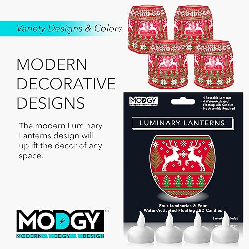 Miniatura 5 de MODGY Farol LED luminoso, portavelas decorativo para interiores y exteriores, lámpara de vela de plástico para mesa de boda, porche, velas flotantes