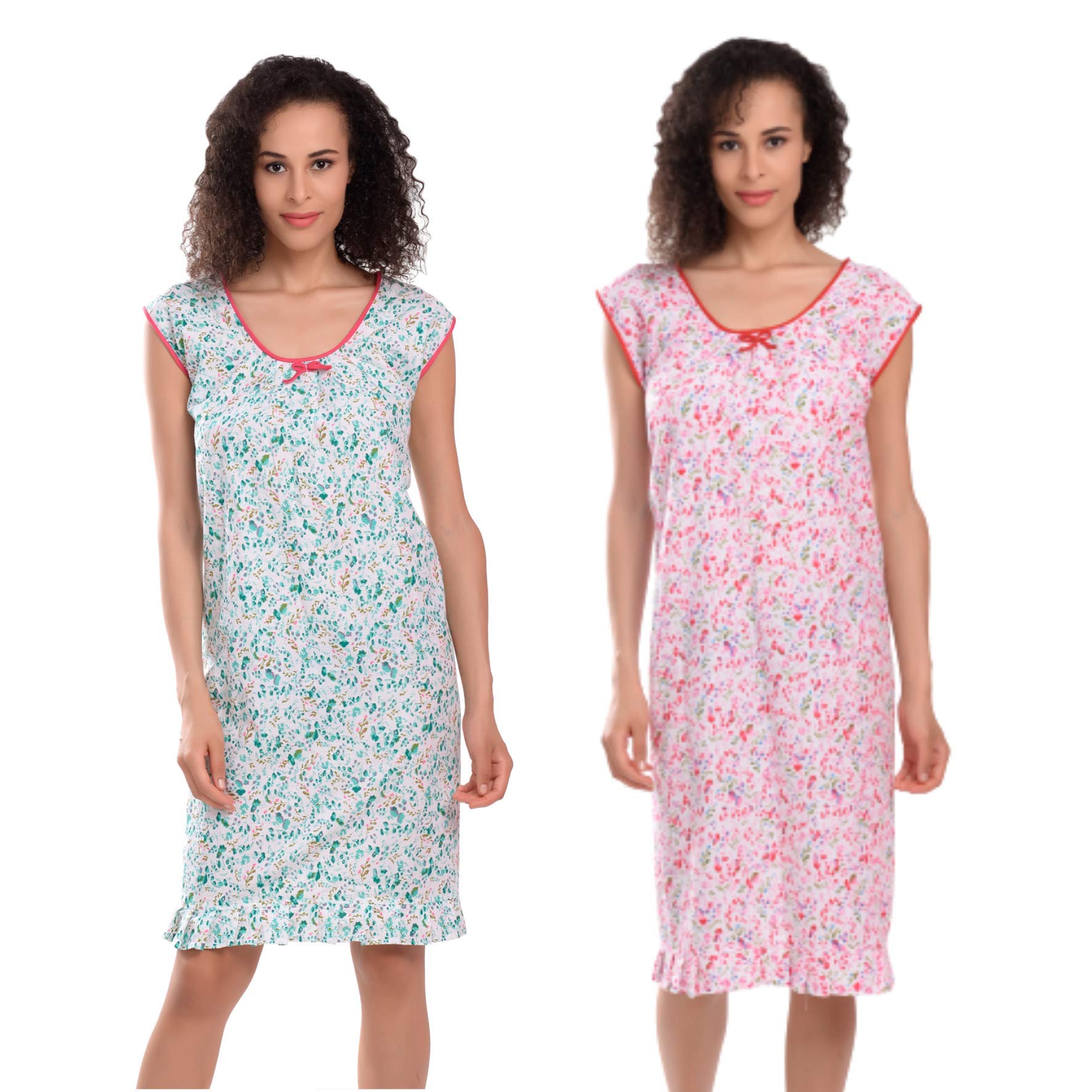 Women's Cotton Solid Knee Length Night Dress-image-22