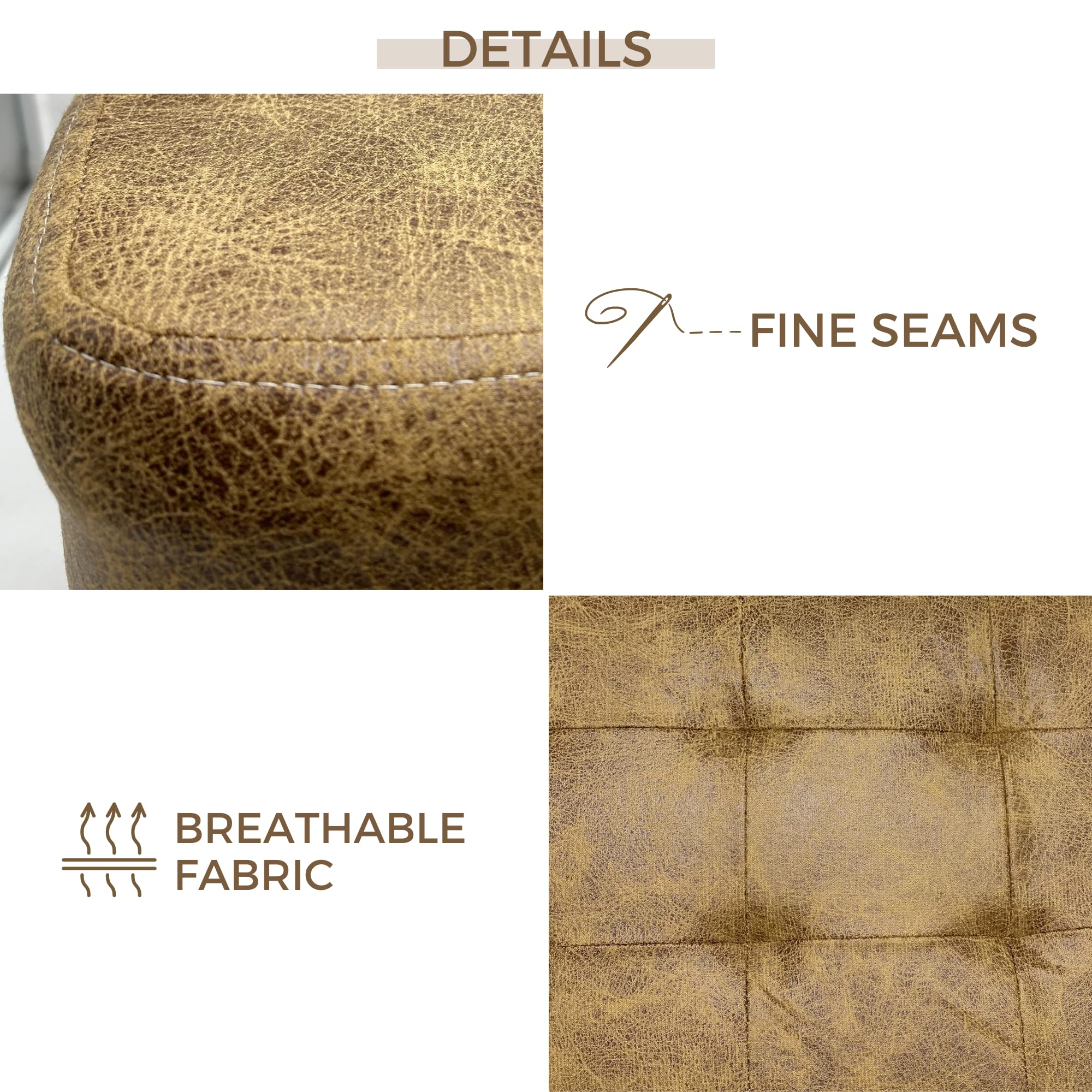 MAGIC SELECT 𝗕𝗮𝗻𝗰𝗼 𝗱𝗲 𝗧𝗼𝗰𝗮𝗱𝗼𝗿. Taburete Acolchado para Recibidor. Asiento Reposapiés para Hogar. Banqueta Tapizada con Patas Antideslizantes.80x34x28cm.