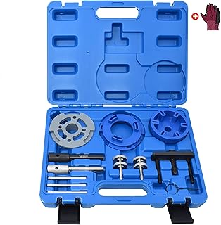 Yuesstloo High-Pressure Fuel Injection Pump Chain Sprocket Cover Remover Installer Timing Tool Kit, Compatible with Ford 2.0 2.2 2.4 3.2 TDDi TDCi Diesel Engine, with Gloves