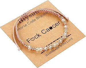 Btysun Morse Code Bracelets for Women Christmas Gift Stocking Stuffers for Teens Pink Braided Bracelets Inspirational Best Friend Birthday Gifts for Her High School Graduation Gifts for Her 2025 Mom Bracelet Jewelry