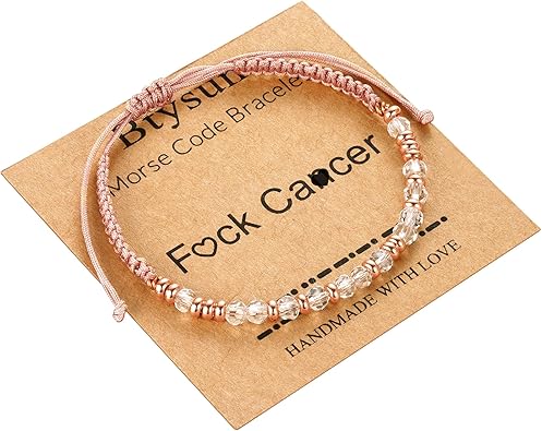 Btysun Morse Code Bracelets for Women Christmas Gift Stocking Stuffers for Teens Pink Braided Bracelets Inspirational Best Friend Birthday Gifts for Her High School Graduation Gifts for Her 2025 Mom Bracelet Jewelry