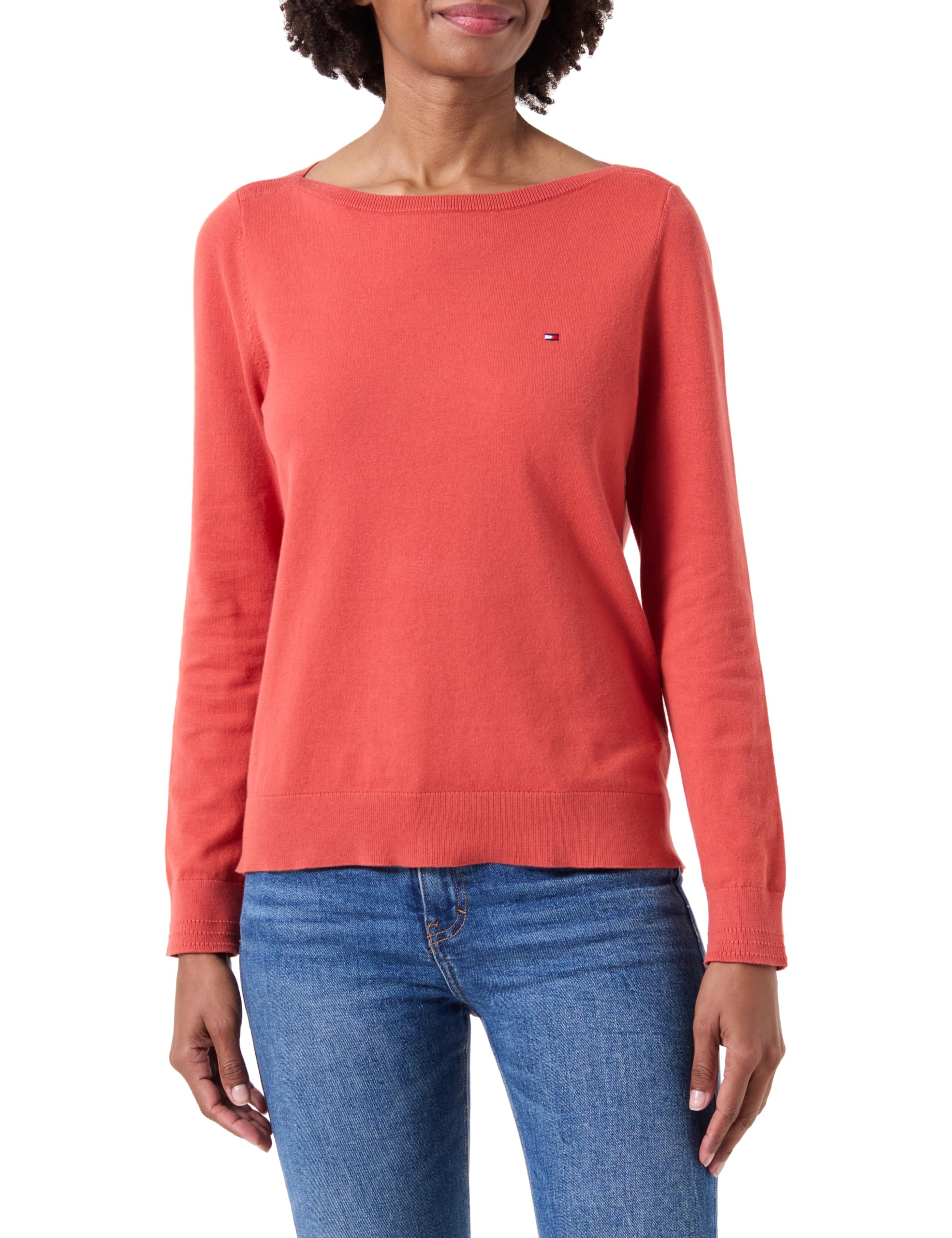Tommy Hilfiger Women's Knitted Jumper, Red (Terra Red), XXS