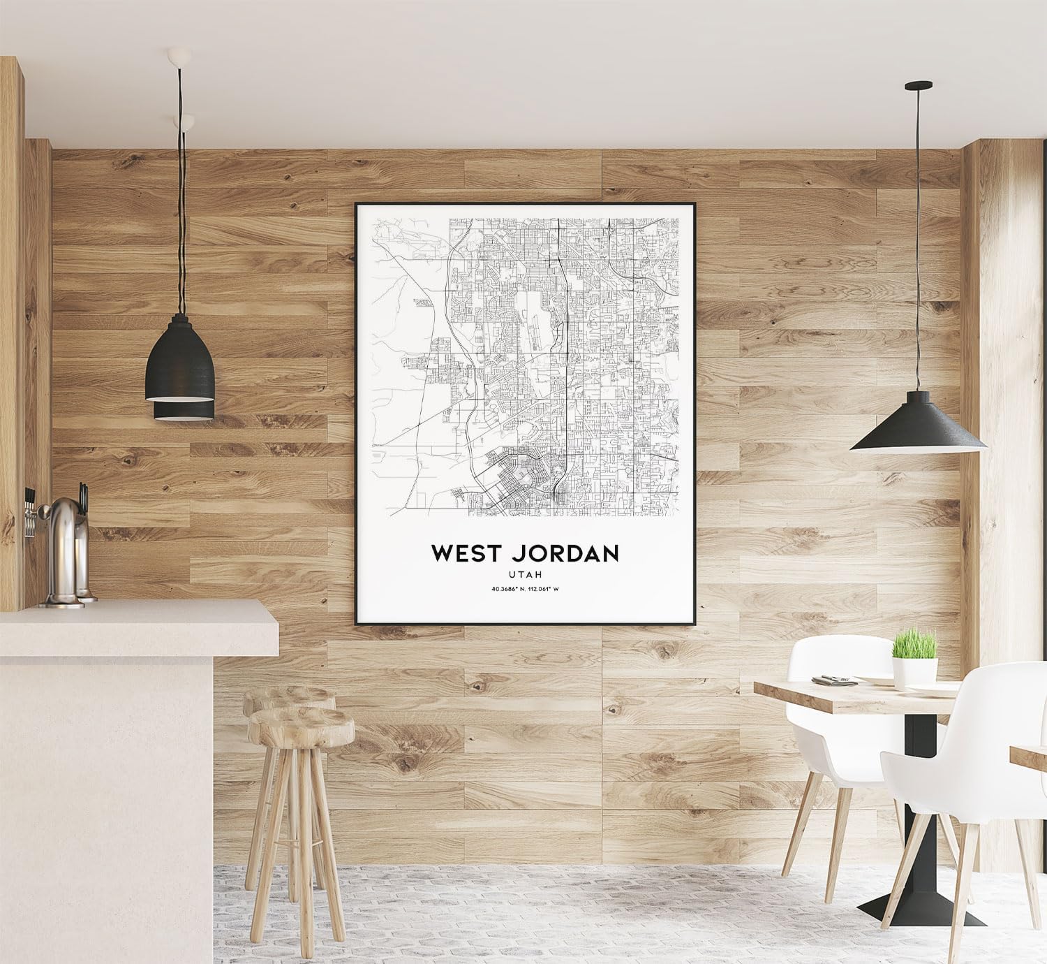 Modern White Poster of West Jordan Ut City Utah | 11x17 12x18 16x24 24x36 Minimal Unframed Wall Art | Minimalism City Traveler Print for Gift | Minimalist Artwork for Home Office Decor