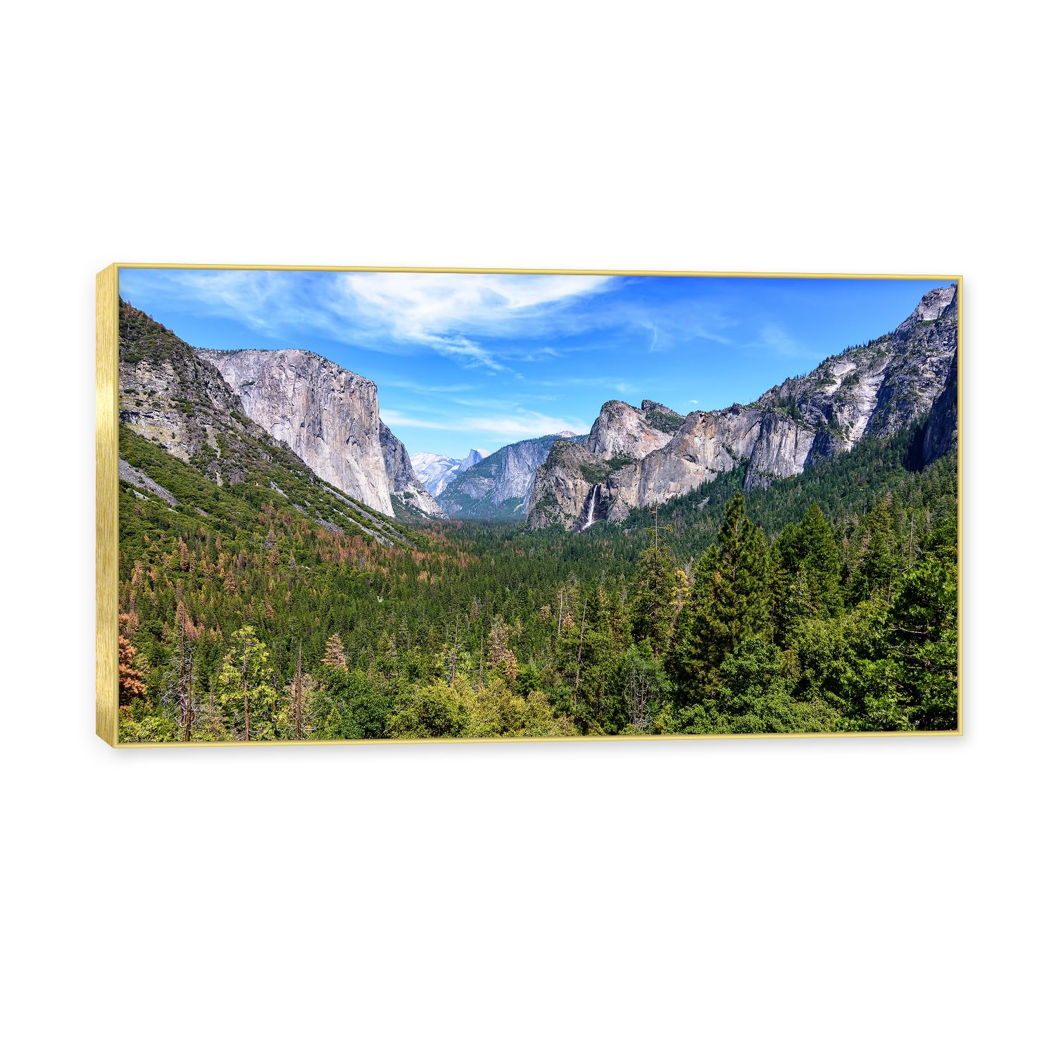 Złota ramka. Wydruki na płótnie leśnym, natura nadruk na płótnie, plakat z malarstwem krajobrazowym, plakat dekoracyjny do sypialni P46. 30 x 54 cm - 11,8 x 21,2 cala