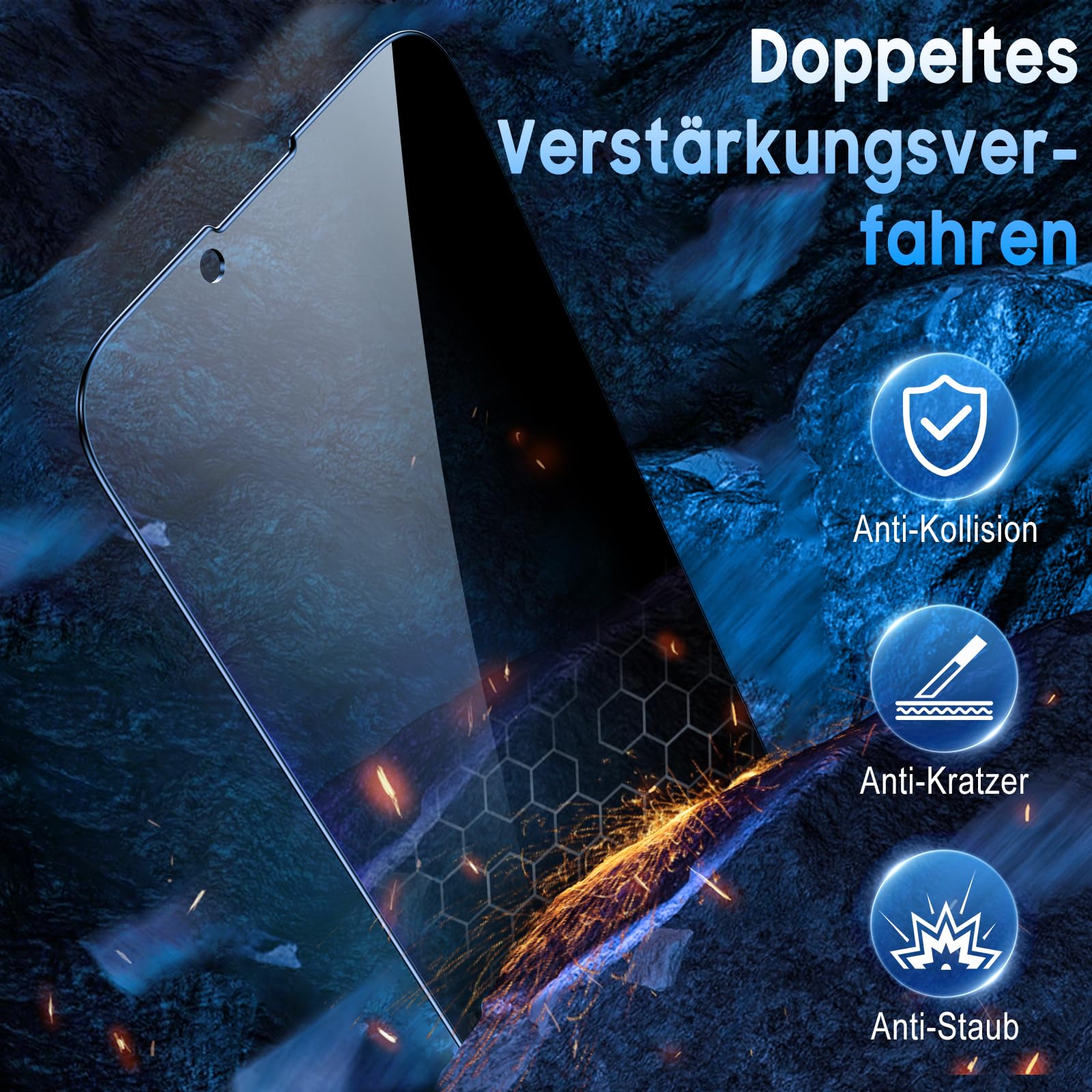 Uyiton für iPhone 13/13 Pro/16e für Panzerglas Sichtschutz - 2 Stück 9H Härte Schutzglas Sichtschutzfolie mit Schablone,30°Privacy Schutz,Vollständige Abdeckung Anti-Spy Panzer Schutz Glas