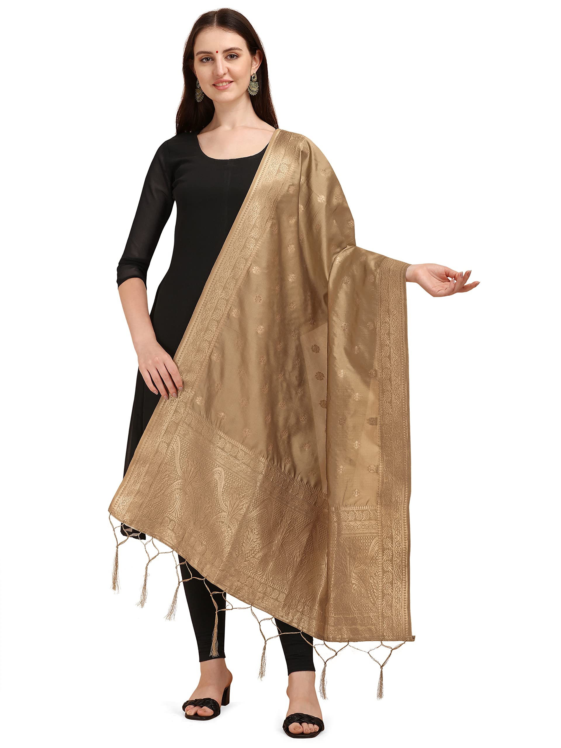 DEVANGI Woven Banarasi Silk Zari Dupatta/Chunni