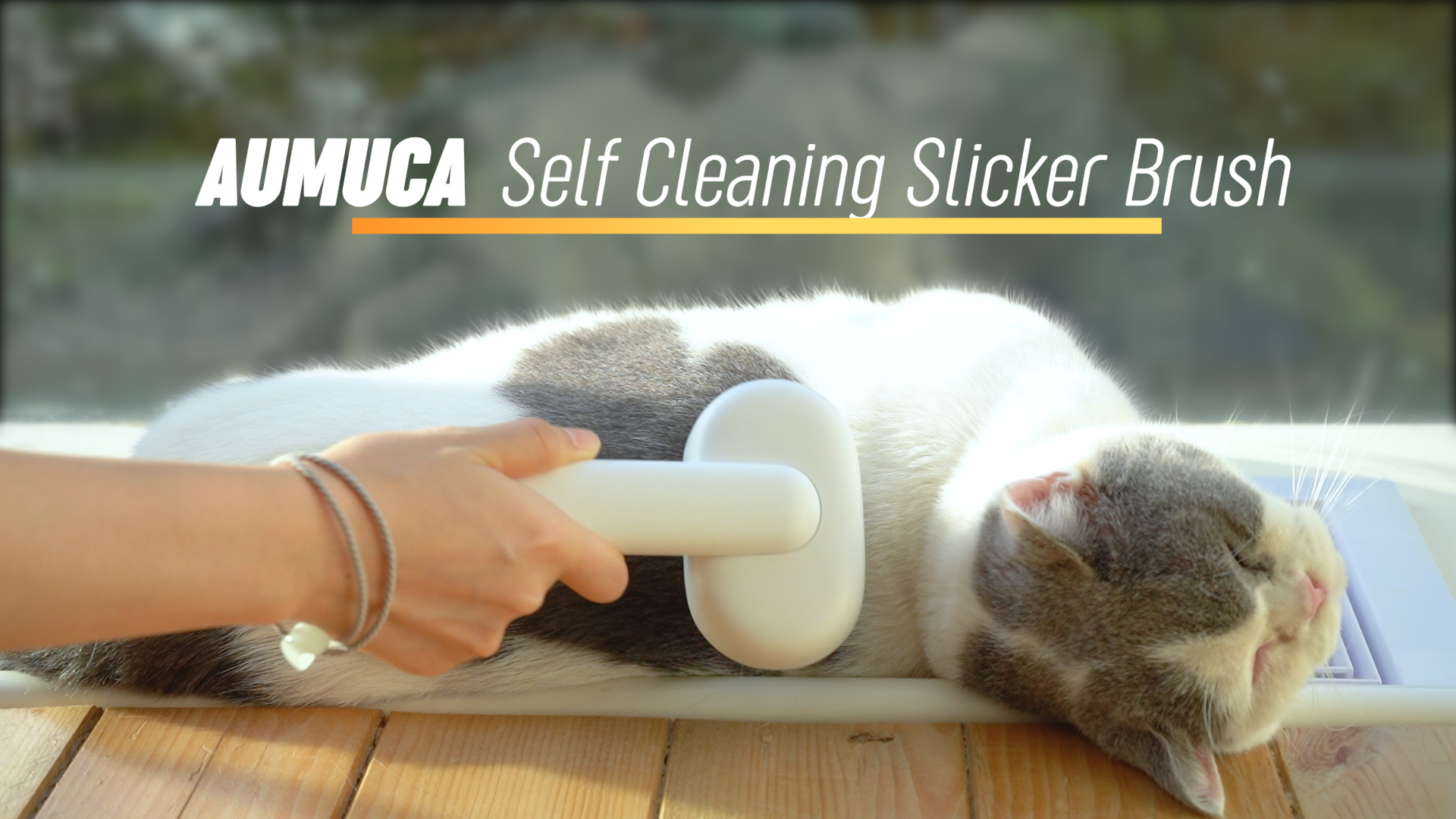 Self-Cleaning Cat Brush & Dog Brush – Deshedding Tool With Release Button, 90° Rotating Head For Pets