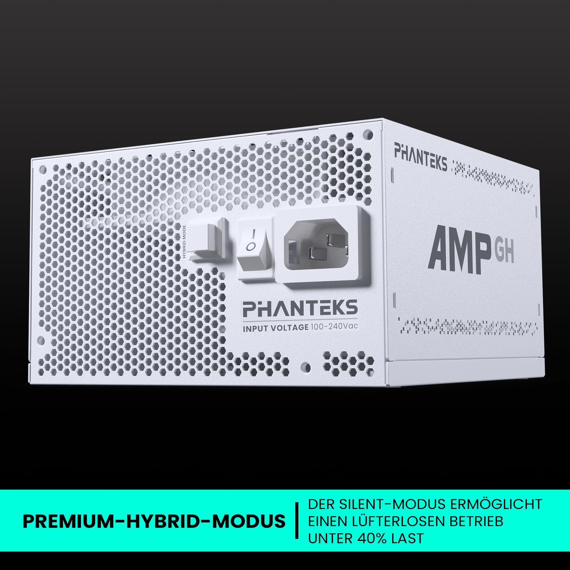 Phanteks AMP GH 750W Plus Fuente de Alimentación PC, Dorado | Fuente de alimentación PC 750W, 80 Plus Gold, ATX 3.1 con conector PCIe 5.0 12VHPWR, ventilador silencioso