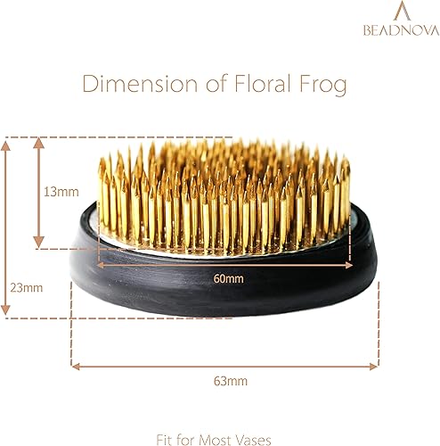 Miniatura 2 de BEADNOVA Flower Frog Ikebana Kenzan con junta de goma, rana floral para arreglos jarrón Ikebana (2.4 pulgadas/2.362 in, 1 unidad)