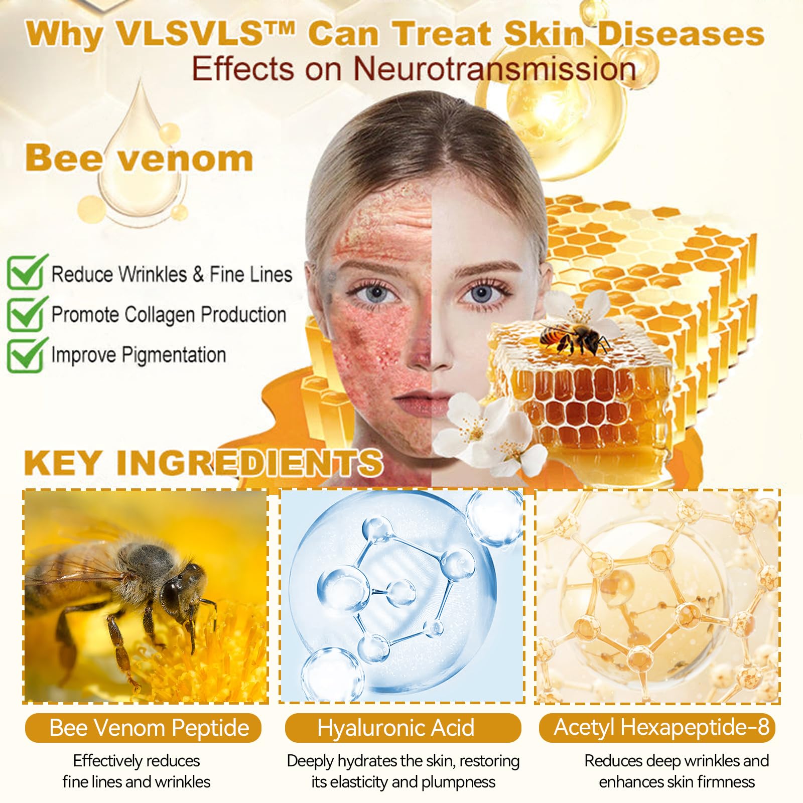 Amazon.com: VLSVLS Bee Venom Skin Restoration Cream, Professional