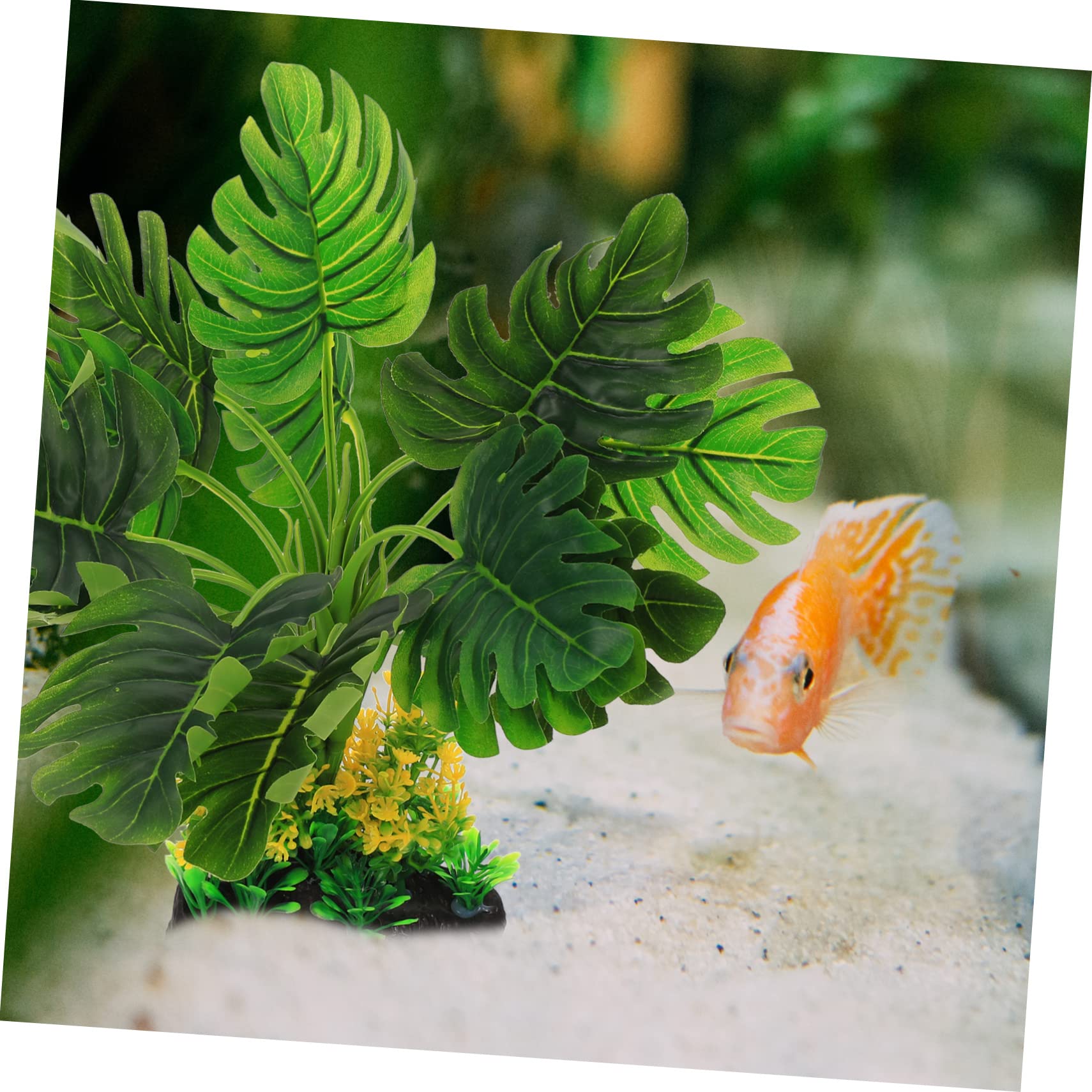 YARNOW 3 Piezas Pecera Paisajismo Agua Plantas Tanque De Peces De Acuario Decoración De Peces Acuario De Peces Plantas Artificiales Rocas De Pecera Accesorios Equipo El Plastico Green