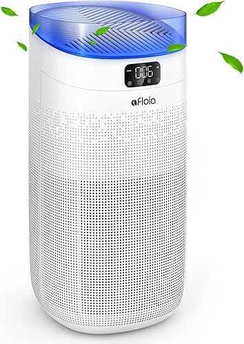 Afloia Purificador de aire inteligente para habitación grande del hogar aproximadamente 1500 pies cuadrados filtración de 3 etapas elimina el
